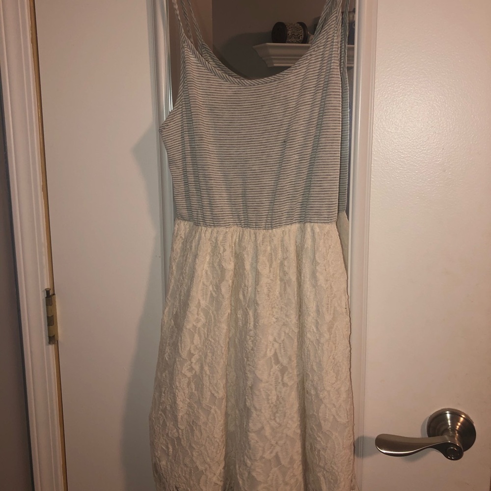 Love Culture Striped and Lace Dress